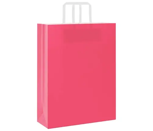 Paberkotid, 250 Tk, Käepidemetega, Roosa, 32X12X42 Cm