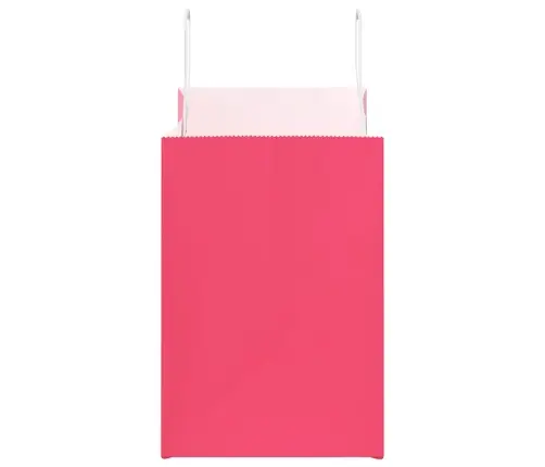 Popieriniai Maišeliai 250Vnt. Su Rankenomis, Rožinis 32X17X25Cm