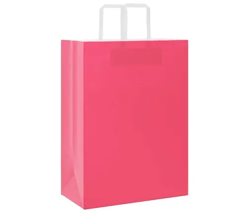 Popieriniai Maišeliai 250Vnt. Su Rankenomis, Rožinis 32X17X44Cm