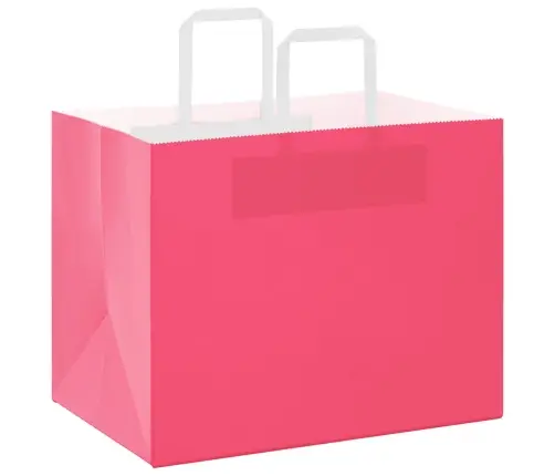 Papīra Maisiņi 250 Gab. Ar Rokturiem, Rozā, 32X22X24 Cm Vidaxl