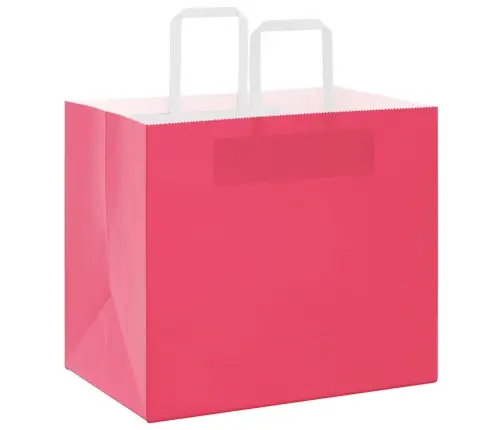 Papīra Maisiņi 250 Gab. Ar Rokturiem, Rozā, 32X22X28 Cm Vidaxl