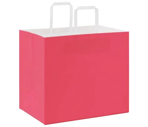Papīra Maisiņi 250 Gab. Ar Rokturiem, Rozā, 32X22X28 Cm Vidaxl