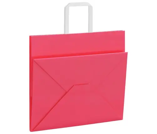 Papīra Maisiņi 250 Gab. Ar Rokturiem, Rozā, 32X22X28 Cm Vidaxl