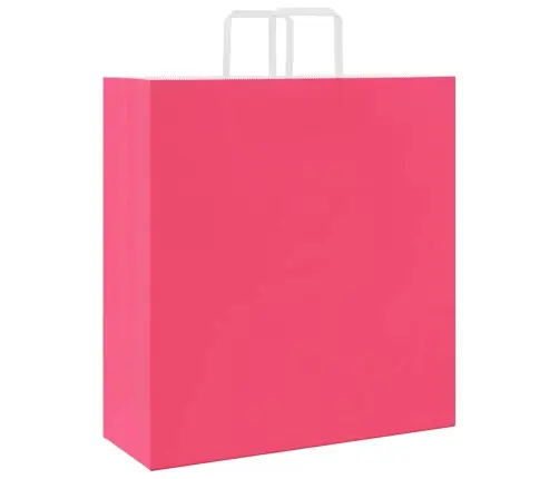 Papīra Maisiņi 250 Gab. Ar Rokturiem, Rozā, 45X17X48 Cm Vidaxl