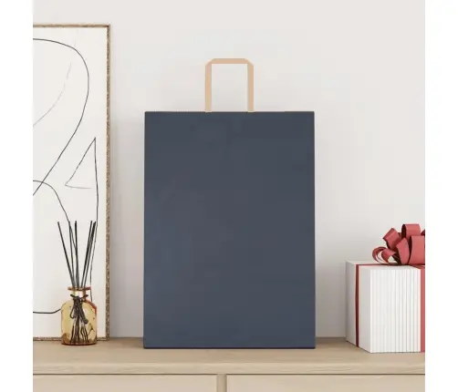 Papīra Maisiņi 250 Gab. Ar Rokturiem, Zili, 32X17X44 Cm Vidaxl