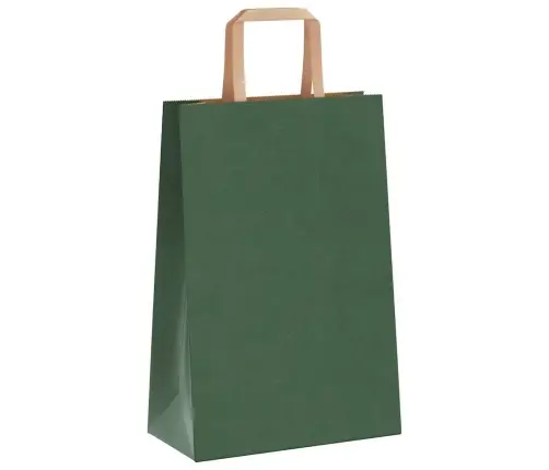 Papīra Maisiņi 250 Gab. Ar Rokturiem, Zaļi, 21X11X31 Cm Vidaxl