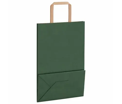 Papīra Maisiņi 250 Gab. Ar Rokturiem, Zaļi, 21X11X31 Cm Vidaxl