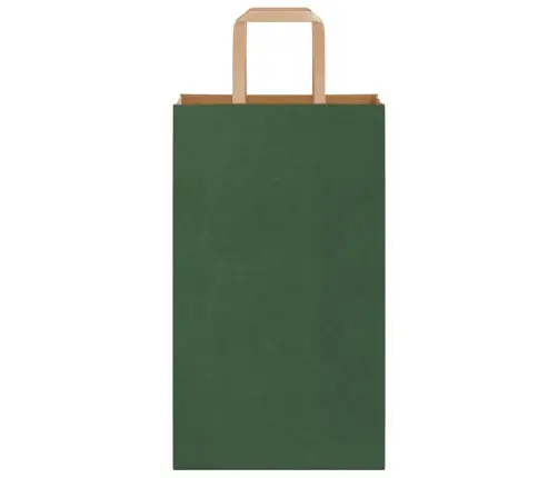 Popieriniai Maišeliai 250Vnt. Su Rankenomis, Žalios, 21X11X36Cm