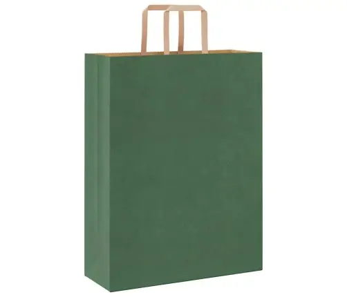 Popieriniai Maišeliai 250Vnt. Su Rankenomis, Žalios, 32X12X42Cm Popieriniai Maišeliai 250Vnt. Su Rankenomis, Žalios, 32X12X42Cm