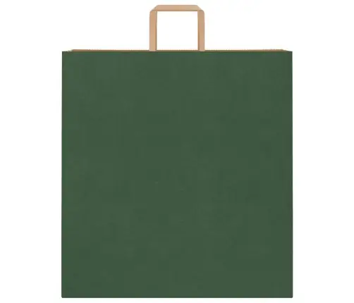 Papīra Maisiņi 250 Gab. Ar Rokturiem, Zaļi, 45X17X48 Cm Vidaxl