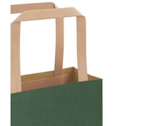 Papīra Maisiņi 250 Gab. Ar Rokturiem, Zaļi, 54X15X49 Cm Vidaxl