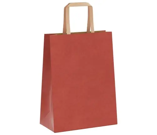 Papīra Maisiņi 50 Gab. Ar Rokturiem, Sarkani, 21X11X28 Cm Vidaxl