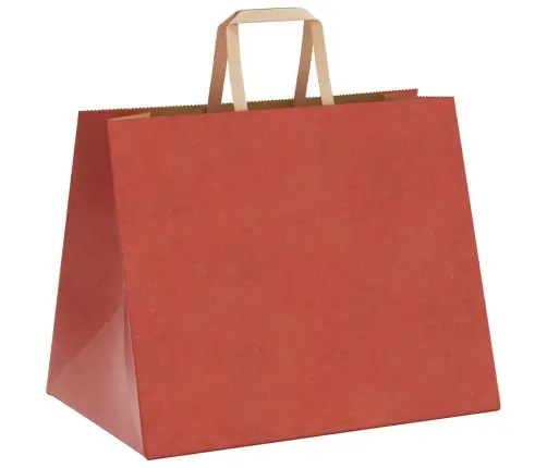 Papīra Maisiņi 50 Gab. Ar Rokturiem, Sarkani, 32X22X24 Cm Vidaxl