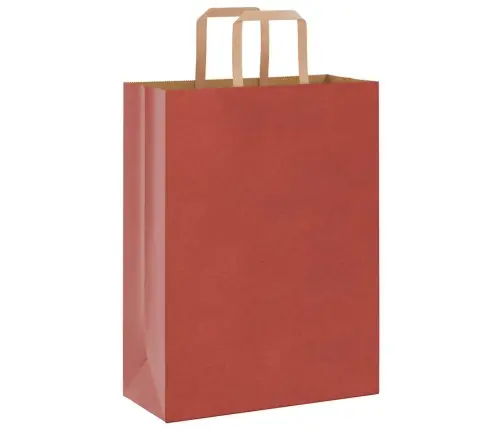 Papīra Maisiņi 250 Gab. Ar Rokturiem, Sarkani, 26X12X35 Cm Vidaxl