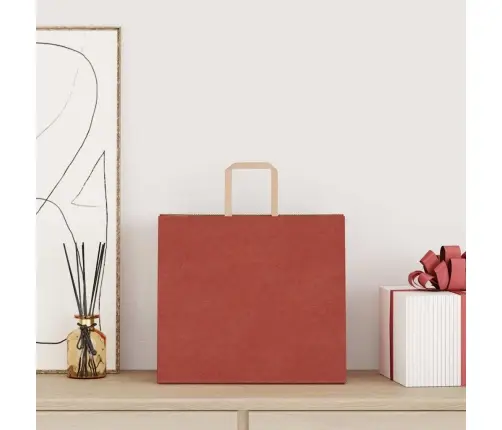 Paberkotid, 250 Tk, Käepidemetega, Punane, 32X22X28 Cm