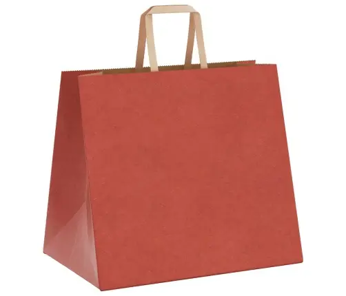 Paberkotid, 250 Tk, Käepidemetega, Punane, 32X22X28 Cm
