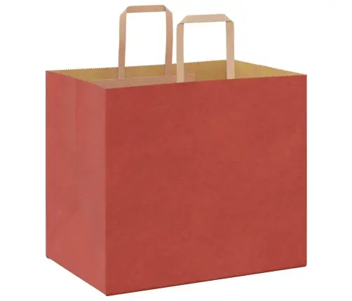 Paberkotid, 250 Tk, Käepidemetega, Punane, 32X22X28 Cm