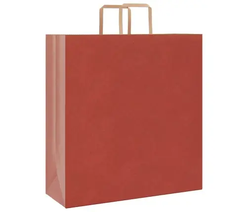 Popieriniai Maišeliai 250Vnt. Su Rankenomis Raudonos 45X17X48Cm