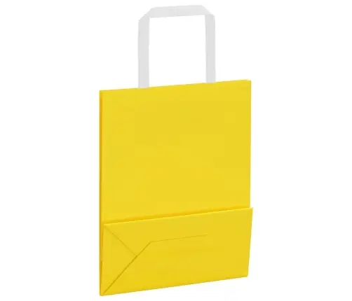 Papīra Maisiņi 50 Gab. Ar Rokturiem, Dzelteni, 18X8X22 Cm Vidaxl