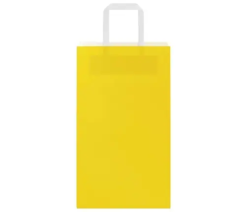 Papīra Maisiņi 50 Gab. Ar Rokturiem, Dzelteni, 21X11X36 Cm Vidaxl