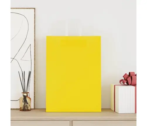 Popieriniai Maišeliai 50Vnt. Su Rankenomis, Geltonos 32X17X44Cm