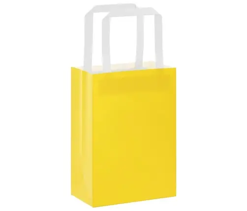 Papīra Maisiņi 250 Gab. Ar Rokturiem, Dzelteni, 15X8X21 Cm Vidaxl