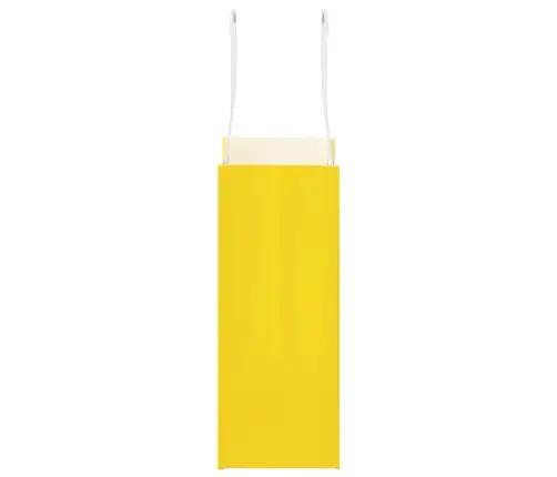 Papīra Maisiņi 250 Gab. Ar Rokturiem, Dzelteni, 15X8X21 Cm Vidaxl