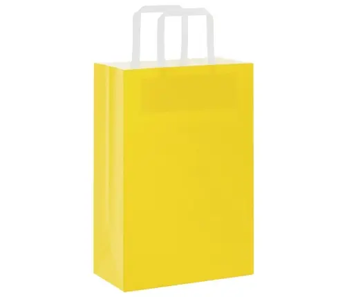 Papīra Maisiņi 250 Gab. Ar Rokturiem, Dzelteni, 21X11X31 Cm Vidaxl