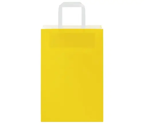 Papīra Maisiņi 250 Gab. Ar Rokturiem, Dzelteni, 21X11X31 Cm Vidaxl