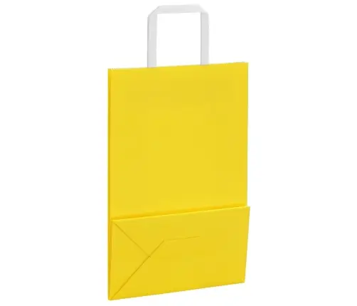 Papīra Maisiņi 250 Gab. Ar Rokturiem, Dzelteni, 21X11X31 Cm Vidaxl