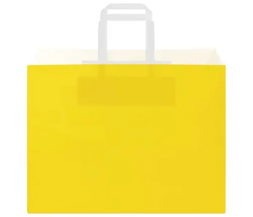 Papīra Maisiņi 250 Gab. Ar Rokturiem, Dzelteni, 32X17X25 Cm Vidaxl