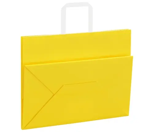 Papīra Maisiņi 250 Gab. Ar Rokturiem, Dzelteni, 32X17X25 Cm Vidaxl