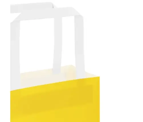 Papīra Maisiņi 250 Gab. Ar Rokturiem, Dzelteni, 32X17X25 Cm Vidaxl