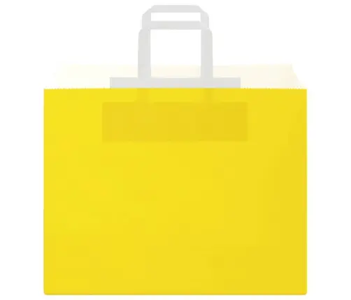 Papīra Maisiņi 250 Gab. Ar Rokturiem, Dzelteni, 32X22X24 Cm Vidaxl