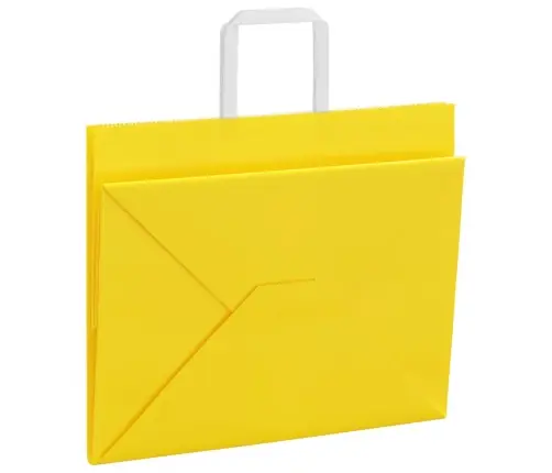Papīra Maisiņi 250 Gab. Ar Rokturiem, Dzelteni, 32X22X24 Cm Vidaxl