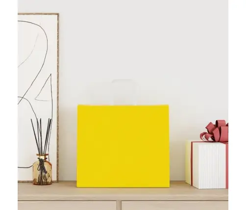 Paberkotid, 250 Tk, Käepidemetega, Kollane, 32X22X28 Cm