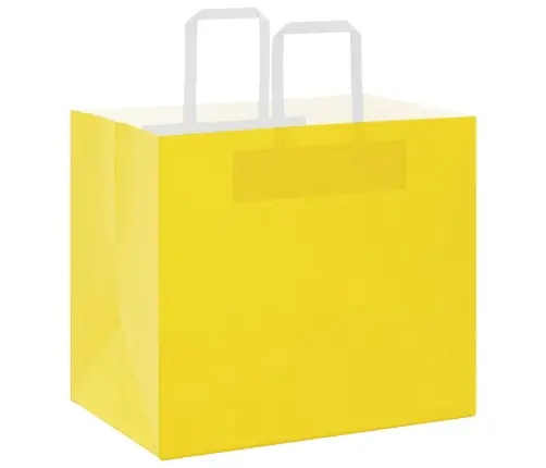 Paberkotid, 250 Tk, Käepidemetega, Kollane, 32X22X28 Cm