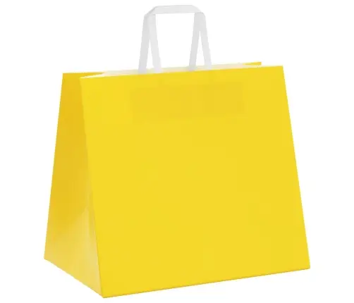 Paberkotid, 250 Tk, Käepidemetega, Kollane, 32X22X28 Cm