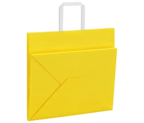 Paberkotid, 250 Tk, Käepidemetega, Kollane, 32X22X28 Cm