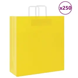 Paberkotid, 250 Tk, Käepidemetega, Kollane, 45X17X48 Cm