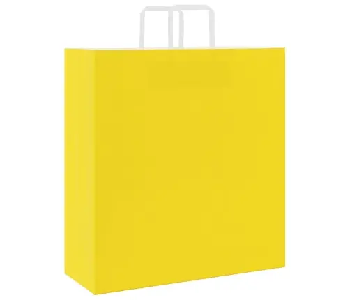 Paberkotid, 250 Tk, Käepidemetega, Kollane, 45X17X48 Cm