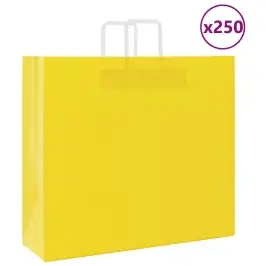 Paberkotid, 250 Tk, Käepidemetega, Kollane, 54X15X49 Cm