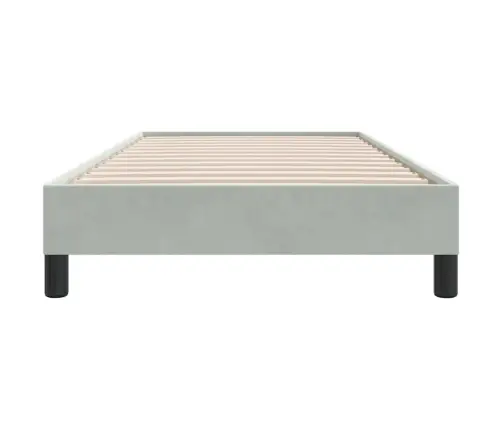 Box Spring Gulta Bez Matrača Gaiši Pelēka 80X210 Cm Velvet Vidaxl