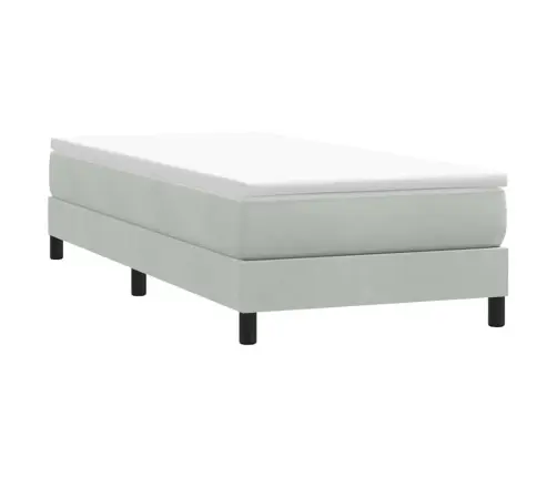 Box Spring Lova Be Čiužinio Šviesiai Pilka 90X210 Cm Aksomas