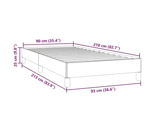 Box Spring Lova Be Čiužinio Juoda 90X210 Cm Aksomas