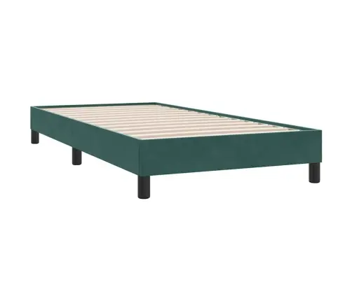 Box Spring Gulta Bez Matrača Tumši Zaļa 90X210 Cm Samts Vidaxl