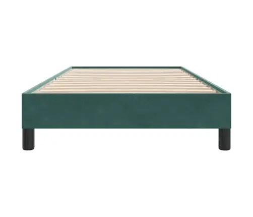 Box Spring Gulta Bez Matrača Tumši Zaļa 90X210 Cm Samts Vidaxl