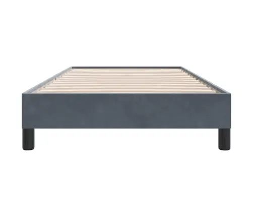 Box Spring Gulta Bez Matrača Tumši Pelēka 100X210 Cm Samts Vidaxl