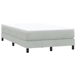 Box Spring Lova Be Čiužinio Šviesiai Pilka 120X210 Cm Aksomas