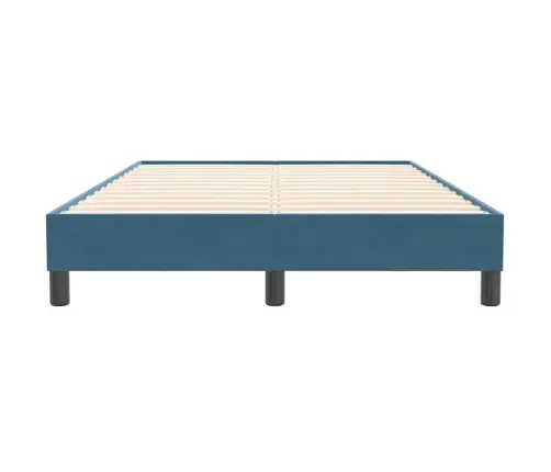 Atsperu Gulta Bez Matraci, Tumši Zils Samts, 120X210 Cm Vidaxl